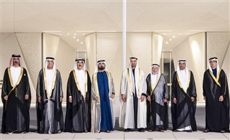 محمد بن زايد ومحمد بن راشد وسلطان والحكام يشهدون افتتاح متحف زايد الوطني