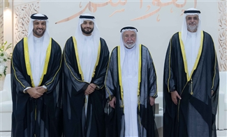 حكام الشارقة وأم القيوين ورأس الخيمة وأولياء العهود والشيوخ يشهدون حفل زفاف الشيخ أحمد بن سلطان بن محمد القاسمي