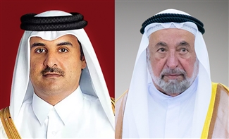 حاكم الشارقة يعزي أمير قطر بوفاة مريم بنت عبدالله